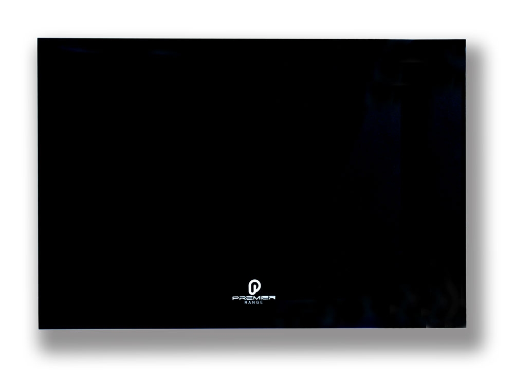 Black Glass Splash Back. Picture Is For Illustration Purposes Only