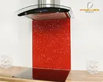 Red Cosmos Glass Splashback In 70cm X 75cm