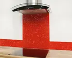 Red Cosmos Speckle Glass UPSTAND In 140mm X 1000mm