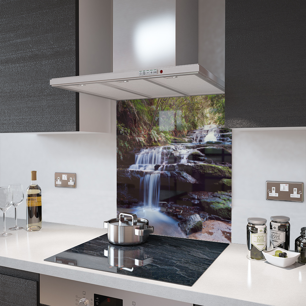 Waterfall Glass Splashback 60cm Wide x 75cm High