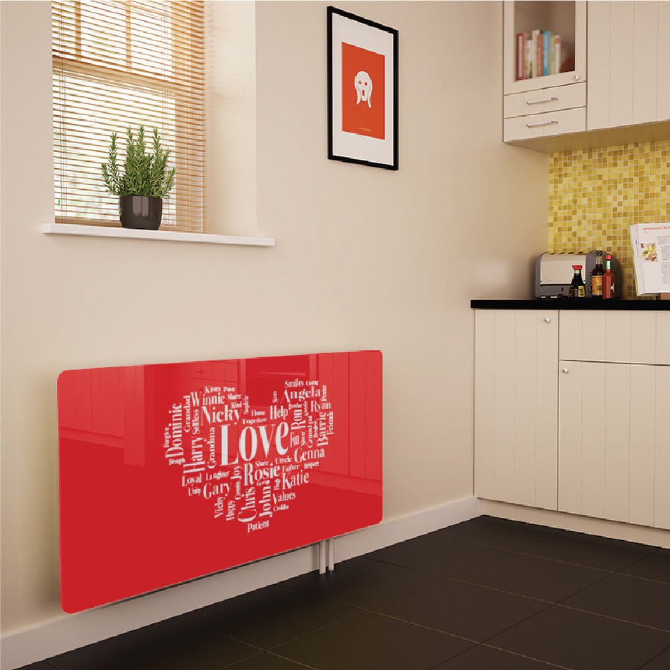 Premier Word Collage Glass Radiator Covers