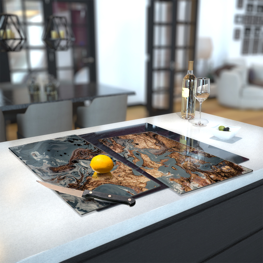 Tempered Glass Chopping Board Cooker Hob Cover Splash Apples 550x500mm BESPOKE