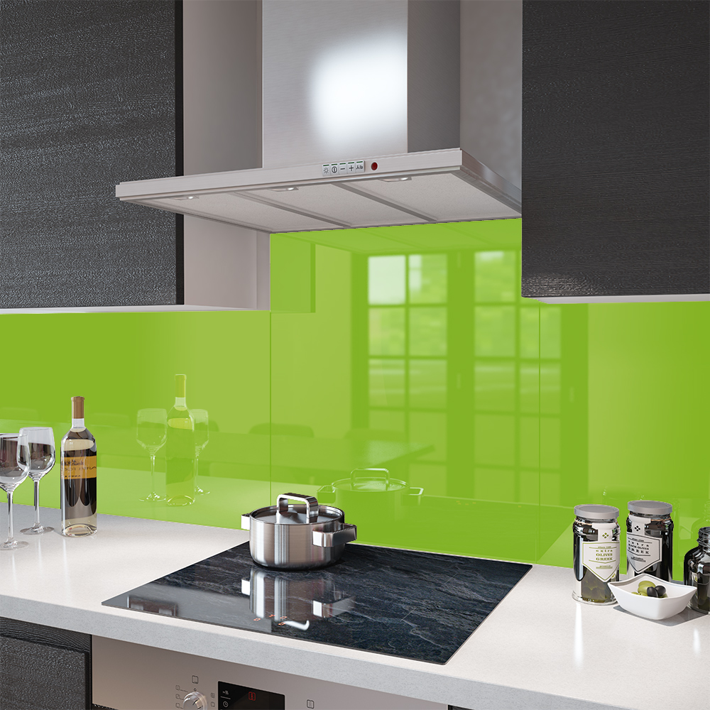 Premier Colour Glass Splashback Made To Measure Lime Green