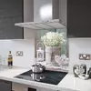 Illustration of Glass Splashback With Fixing Holes in Flowers, Bucket and Lantern - 60cm Wide x 100cm High