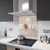Illustration of Glass Splashback With Fixing Holes in Home and Red Heart - 60cm Wide x 100cm High