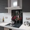 Illustration of Glass Splashback With Fixing Holes in 3 Glasses Of Wine - 60cm Wide x 100cm High