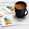Illustration of 4 x Acrylic Coaster in 'Pride' London on White