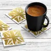 Illustration of 4 x Acrylic Coaster in Gold Painted Union Jack