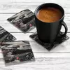Illustration of 4 x Acrylic Coaster in Liquid Black