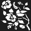 4 x Acrylic Coaster in Black Floral