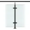 Illustration of Premier Range Stainless Steel Glass Balustrade Black Mid Post for Rail (1100mm X 42.4mm X 2mm)