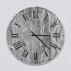 Glass Clock in Abstract Grey Granite - 70cm Wide
