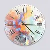 Glass Clock in Abstract Sky - 30cm Wide