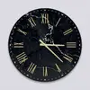 Glass Clock in Black Marble - 30cm Wide