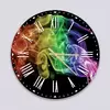 Glass Clock in Black Rainbow Smoke - 70cm Wide