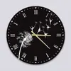 Glass Clock in Dandelion Ballet - 70cm Wide
