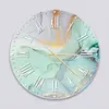 Glass Clock in Liquid Aquamarine - 30cm Wide