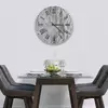 Illustration of Glass Clock in Abstract Grey Granite - 70cm Wide