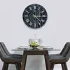 Illustration of Glass Clock in Black Ash - 70cm Wide