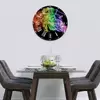 Illustration of Glass Clock in Black Rainbow Smoke - 70cm Wide