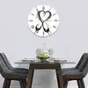 Illustration of Glass Clock in Wine Splash Heart BW - 30cm Wide