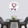 Illustration of Glass Clock in Wine Splash Heart - 30cm Wide