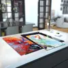 Illustration of Glass Hob Cover / Chopping Board in Abstract Sky - 60cm Wide x 52cm High
