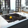 Illustration of Glass Hob Cover / Chopping Board in Black Coffee Cup - 60cm Wide x 52cm High