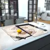 Illustration of Glass Hob Cover / Chopping Board in Cappuccino Coffee Retro - 60cm Wide x 52cm High