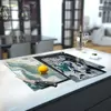 Illustration of Glass Hob Cover / Chopping Board in Liquid Ocean - 60cm Wide x 52cm High
