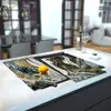 Illustration of Glass Hob Cover / Chopping Board in Liquid Space - 60cm Wide x 52cm High