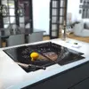 Illustration of Glass Hob Cover / Chopping Board in Mocha Coffee - 60cm Wide x 52cm High