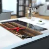 Illustration of Glass Hob Cover / Chopping Board in 2 Chillies On Chopping Board - 30cm Wide x 52cm High