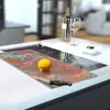 Illustration of Glass Hob Cover / Chopping Board in Aged Copper - 30cm Wide x 52cm High