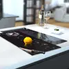 Illustration of Glass Hob Cover / Chopping Board in Dandelion - 30cm Wide x 52cm High