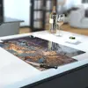 Illustration of Glass Hob Cover / Chopping Board in Liquid Gold - 30cm Wide x 52cm High