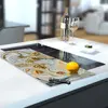 Illustration of Glass Hob Cover / Chopping Board in Liquid Jade - 30cm Wide x 52cm High