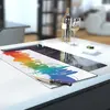 Illustration of Glass Hob Cover / Chopping Board in London Fusion on White - 30cm Wide x 52cm High