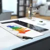 Illustration of Glass Hob Cover / Chopping Board in 'Pride' London on White - 30cm Wide x 52cm High
