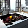 Illustration of Glass Hob Cover / Chopping Board in 3 Glasses Of Wine - 90cm Wide x 52cm High