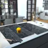 Illustration of Glass Hob Cover / Chopping Board in Black Ash - 90cm Wide x 52cm High