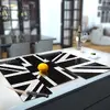 Illustration of Glass Hob Cover / Chopping Board in Black N White Union Jack - 90cm Wide x 52cm High