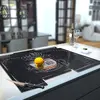Illustration of Glass Hob Cover / Chopping Board in Flat White Coffee - 90cm Wide x 52cm High