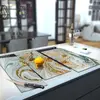 Illustration of Glass Hob Cover / Chopping Board in Liquid Jade - 90cm Wide x 52cm High