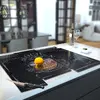Illustration of Glass Hob Cover / Chopping Board in Mocha Coffee - 90cm Wide x 52cm High