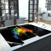 Illustration of Glass Hob Cover / Chopping Board in 'Pride' London on Black - 90cm Wide x 52cm High