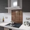 Illustration of Glass Splashback With Fixing Holes in Black Walnut - 60cm Wide x 100cm High