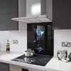 Illustration of Glass Splashback With Fixing Holes in Blue Gin - 60cm Wide x 100cm High