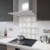 Illustration of Glass Splashback With Fixing Holes in Glass Brick - 60cm Wide x 100cm High
