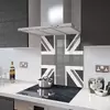 Illustration of Glass Splashback With Fixing Holes in Grey Union Jack - 60cm Wide x 100cm High
